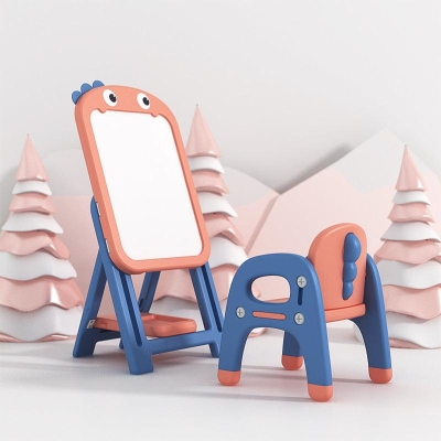 Kids Magnetic Erasable Art Board + 1 Chair - Dinosaur Set