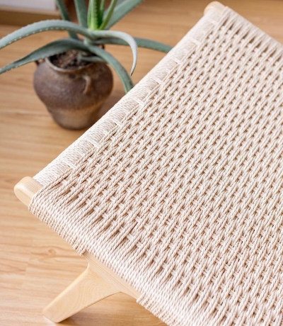 Tomomi- Solid Ash Wood & Kraft Paper Rope Armchair ｜ Reading Chair