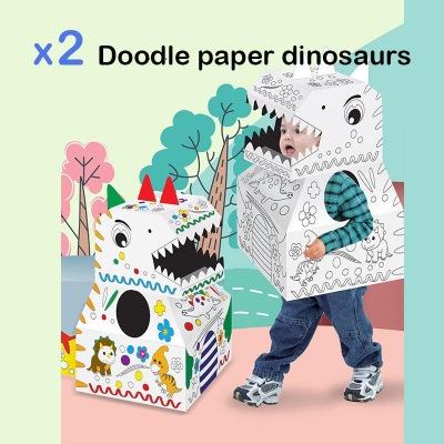 DIY Cardboard Coloring Dinosaurs | Educational Paper Toy- 2 sets