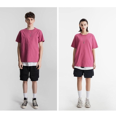 200g Combed Cotton Unisex T-Shirt-Brick Red