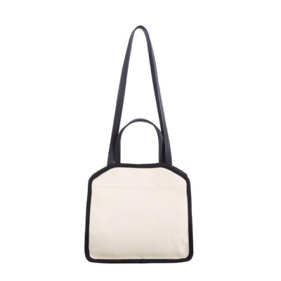 Black & White Canvas Square Large Capacity Tote Bag | Handbag | Crossbody Bag