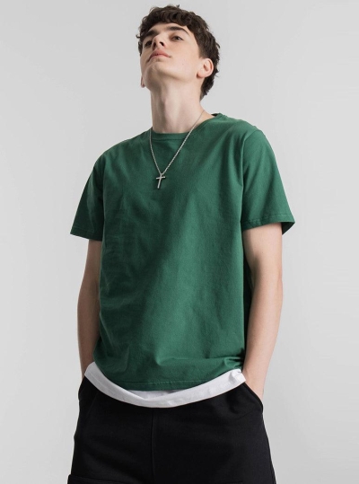 200g Combed Cotton Unisex T-Shirt-Dark Green