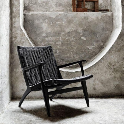 Kojii- Solid Ash Wood & Kraft Paper Rope Armchair ｜ Reading Chair