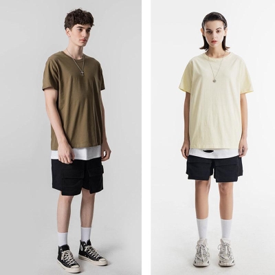 270g Combed Cotton Unisex T-Shirt-Khaki