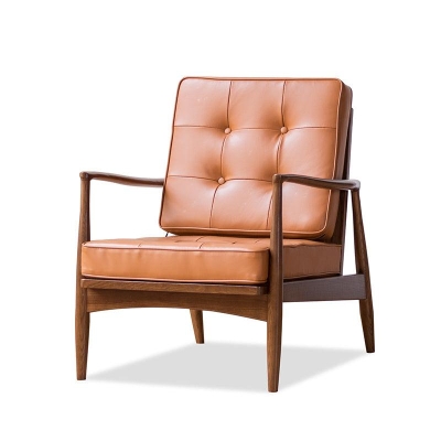 Danmer - Solid Ash Wood & Leather Armchair ｜ Reading Chair