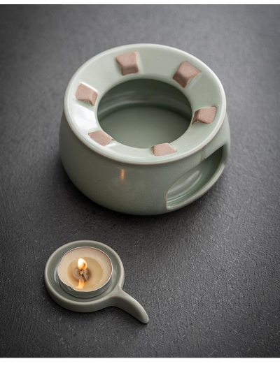 Japanese-style Ashtray Pottery Side Grip Teapot Candle Tea Warmer Set