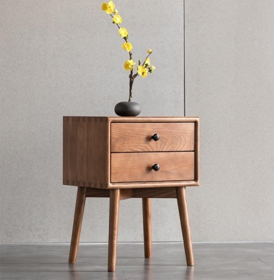 Hiroko - Living Room Ash Wood Two-story Drawer Cabinet