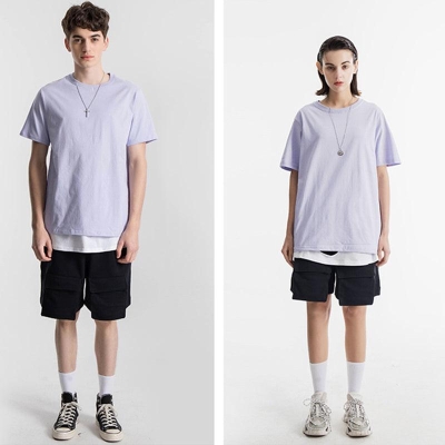 200g Combed Cotton Unisex T-Shirt-Shimizu Purple