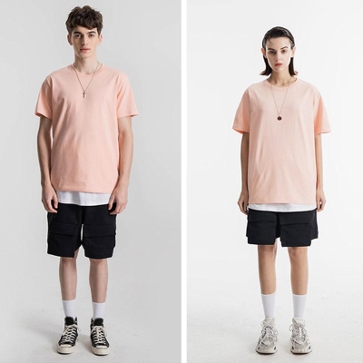 200g Combed Cotton Unisex T-Shirt-Coral Pink