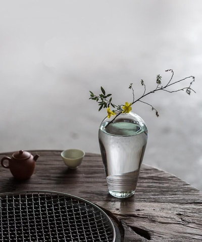 Japanese Pot Belly Glass Vase