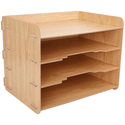 Wood Color Four Levels File Holder