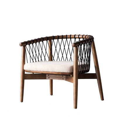 Rikuto - Solid Ash Wood & Cotton Armchair｜Reading Chair
