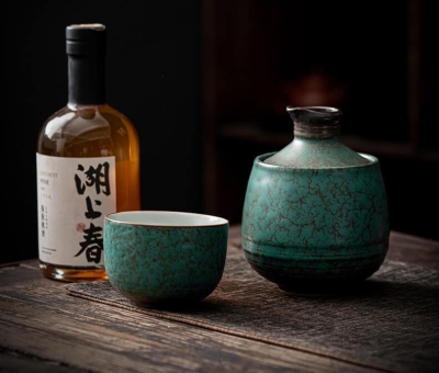 Japanese Style Warm Sake Ware Ceramic Sake Set - 3 pcs
