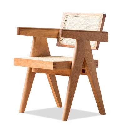 Akai Rika - Solid Wood & Rattan Armchair | Reading Chair 80