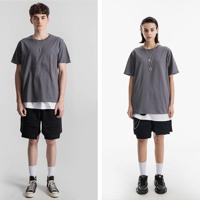 200g Combed Cotton Unisex T-Shirt-Charcoal Grey