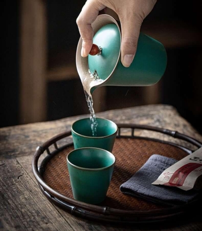 Pottery Glaze Travel Tea Set - 3 pcs