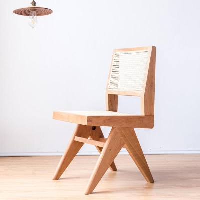 Akai Rika - Cherry Wooden & Rattan Side Chair | Dining Chair