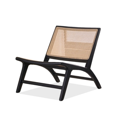 Tomomi- Solid Ash Wood & Rattan Armchair ｜ Reading Chair