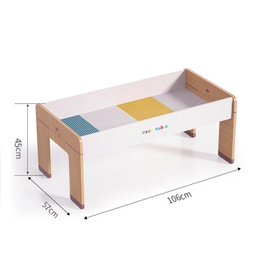 Wood Kids Multi-use Game and Reading Table (106cm-Desk + 2 Chairs)