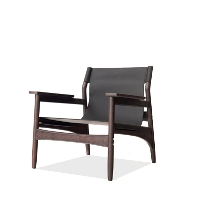 Kazue - Solid Ash Wood & Microfiber Leather Armchair ｜ Reading Chair