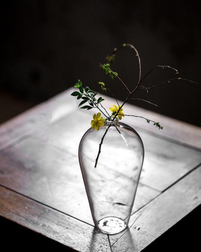 Japanese Pot Belly Glass Vase